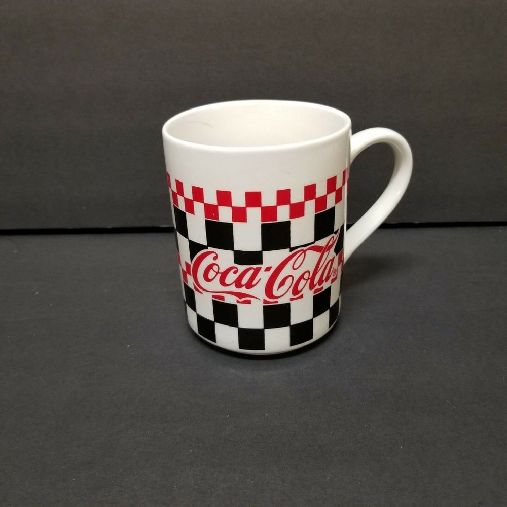 Coffee Cup Mug Coca Cola Gibson Checkerboard Red